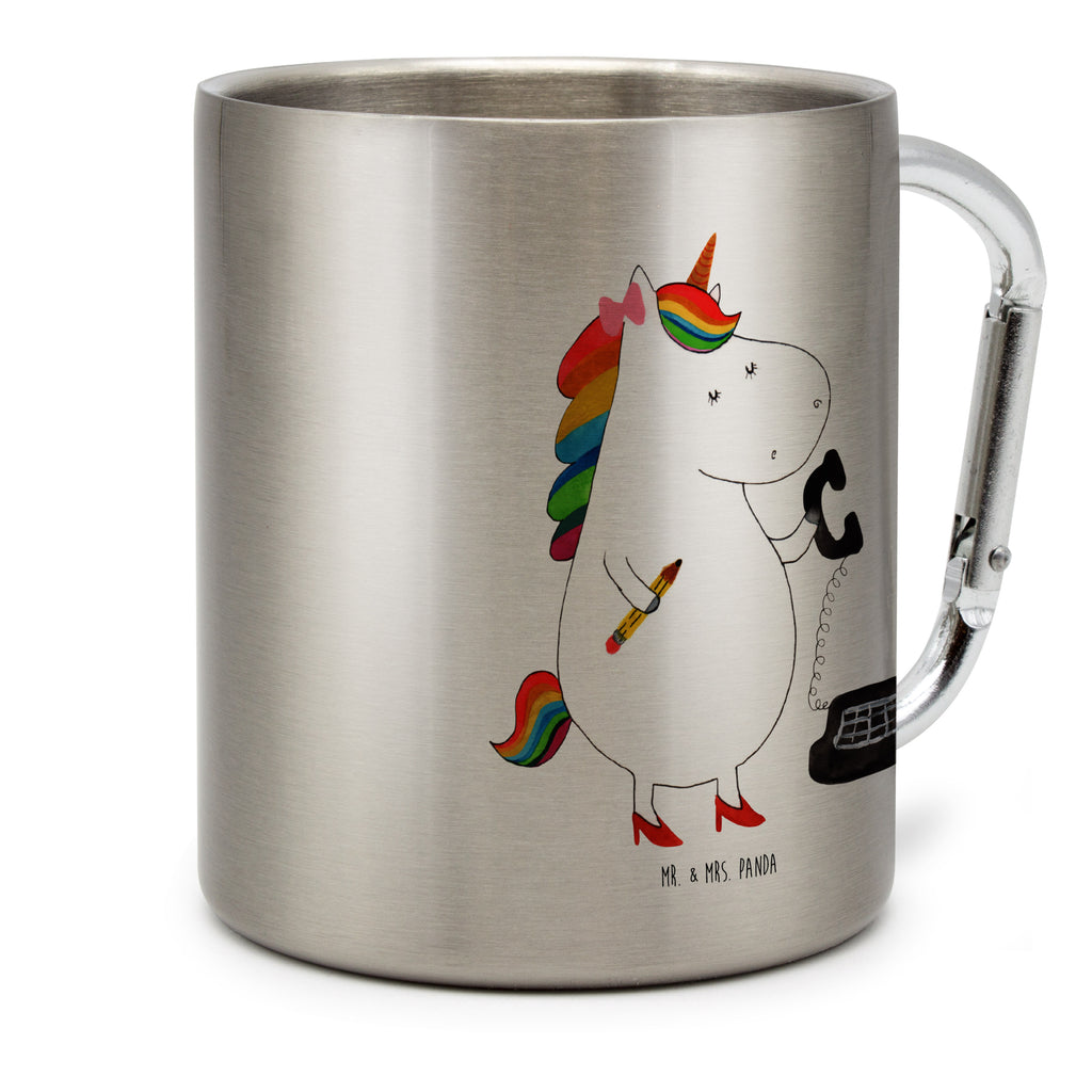 Edelstahlbecher Einhorn Sekretärin Edelstahltasse, Karabiner, Edelstahlbecher, Outdoor, Camping, Tasse, Becher, Einhorn, Einhörner, Einhorn Deko, Pegasus, Unicorn, Sekretärin, Büro, Rechtsanwältin, Rechtsanwaltsgehilfin, Steuerbüro, Steuerkanzlei, Bürokraft, Bürohilfe