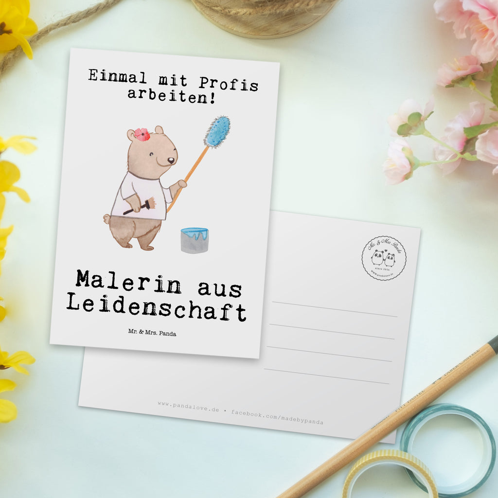 Postkarte Malerin aus Leidenschaft Postkarte, Karte, Geschenkkarte, Grußkarte, Einladung, Ansichtskarte, Geburtstagskarte, Einladungskarte, Dankeskarte, Ansichtskarten, Einladung Geburtstag, Einladungskarten Geburtstag, Beruf, Ausbildung, Jubiläum, Abschied, Rente, Kollege, Kollegin, Geschenk, Schenken, Arbeitskollege, Mitarbeiter, Firma, Danke, Dankeschön, Maler, Malermeisterin, Gesellenprüfung, Meisterprüfung, Malerbetrieb