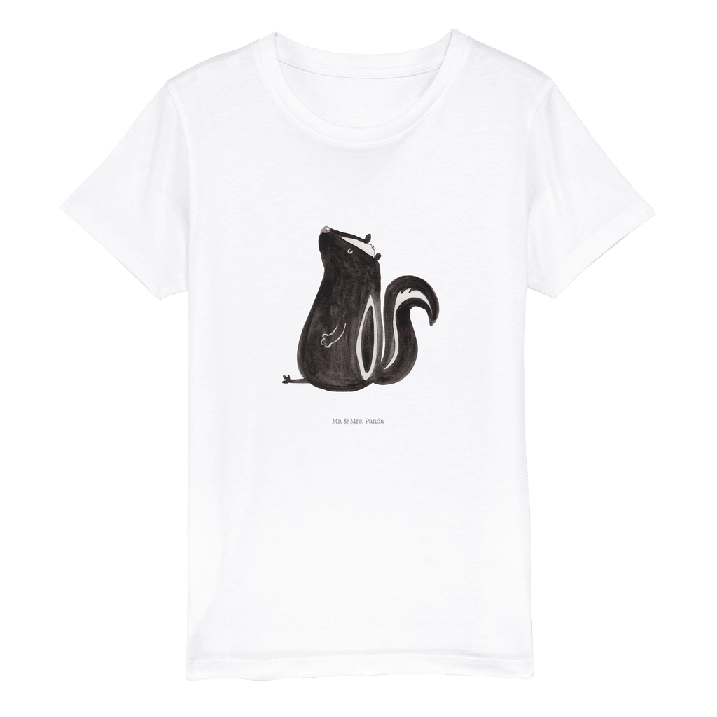 Organic Kinder T-Shirt Stinktier Sitzen Kinder T-Shirt, Kinder T-Shirt Mädchen, Kinder T-Shirt Jungen, Stinktier, Skunk, Wildtier, Raubtier, Stinker, Stinki, Spruch, Büro, Recht, Besserwisser