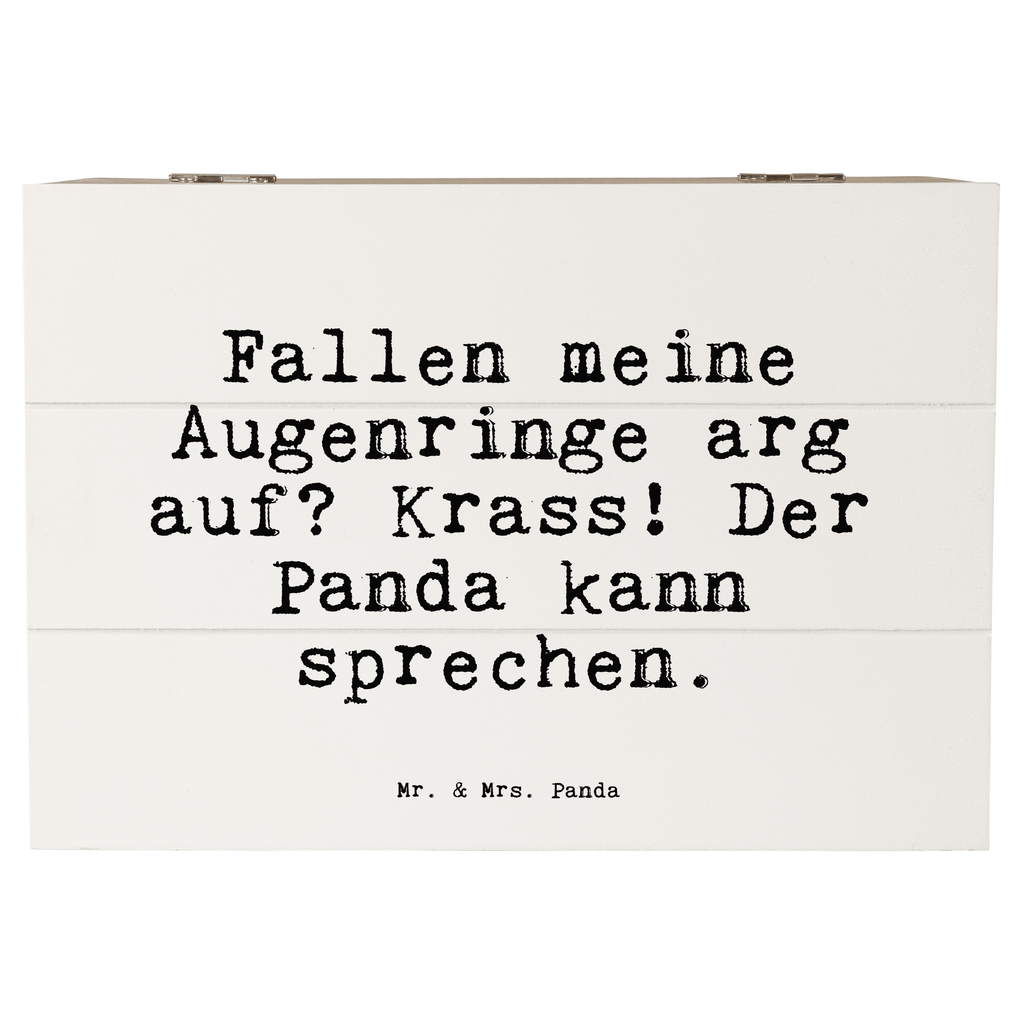 Holzkiste Sprüche und Zitate Fallen meine Augenringe arg auf? Krass! Der Panda kann sprechen. Holzkiste, Kiste, Schatzkiste, Truhe, Schatulle, XXL, Erinnerungsbox, Erinnerungskiste, Dekokiste, Aufbewahrungsbox, Geschenkbox, Geschenkdose, Spruch, Sprüche, lustige Sprüche, Weisheiten, Zitate, Spruch Geschenke, Spruch Sprüche Weisheiten Zitate Lustig Weisheit Worte