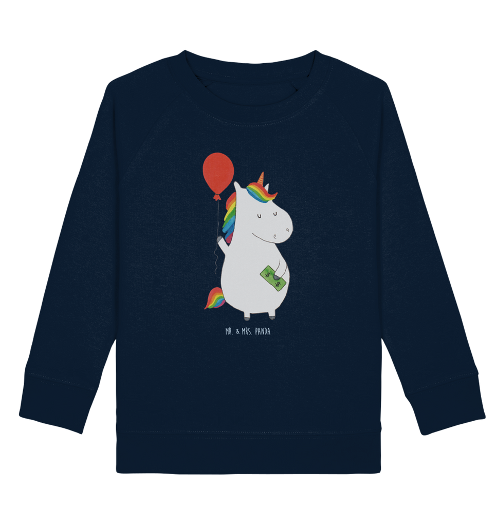 Organic Kinder Pullover Einhorn Luftballon Kinder Pullover, Kinder Sweatshirt, Jungen, Mädchen, Einhorn, Einhörner, Einhorn Deko, Pegasus, Unicorn, Luftballon, Geld, Lebenslust, Freude, Geschenk, Freundin