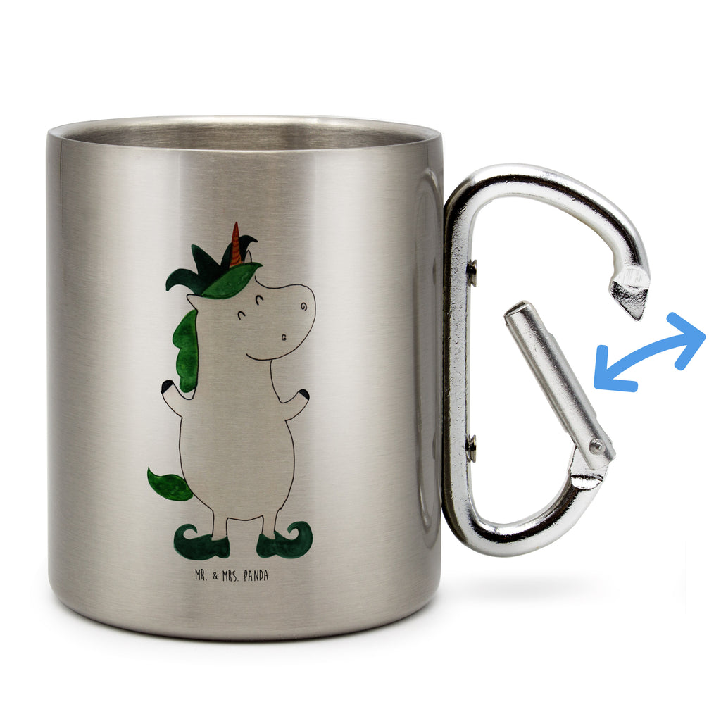 Edelstahlbecher Einhorn Joker Edelstahltasse, Karabiner, Edelstahlbecher, Outdoor, Camping, Tasse, Becher, Einhorn, Einhörner, Einhorn Deko, Pegasus, Unicorn, Hofnarr, Kasper, Gaukler, Mittelalter