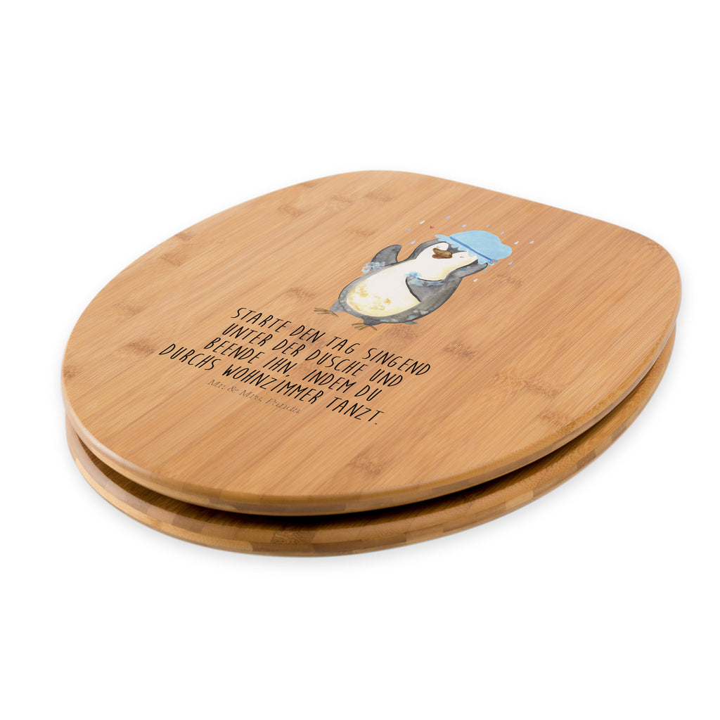 Personalisierter WC Sitz Motiv Pinguin duscht Personalisierte Klobrille, Personalisierter Klodeckel, Personalisierter Toilettendeckel, Personalisierter WC-Sitz, Toilettendeckel mit Namen, WC Sitz mit Namen, Pinguin, Pinguine, Dusche, duschen, Lebensmotto, Motivation, Neustart, Neuanfang, glücklich sein