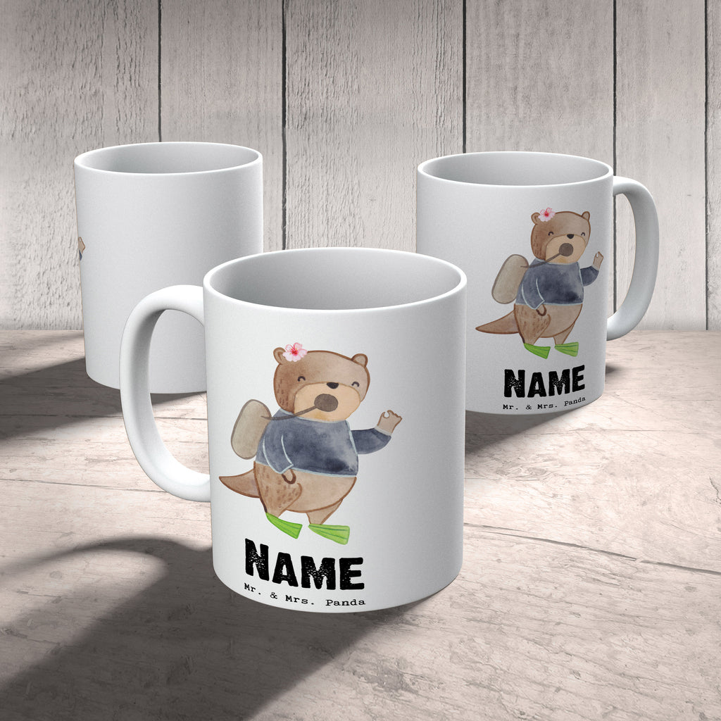 Personalisierte Tasse Taucherin mit Herz Personalisierte Tasse, Namenstasse, Wunschname, Personalisiert, Tasse, Namen, Drucken, Tasse mit Namen, Beruf, Ausbildung, Jubiläum, Abschied, Rente, Kollege, Kollegin, Geschenk, Schenken, Arbeitskollege, Mitarbeiter, Firma, Danke, Dankeschön