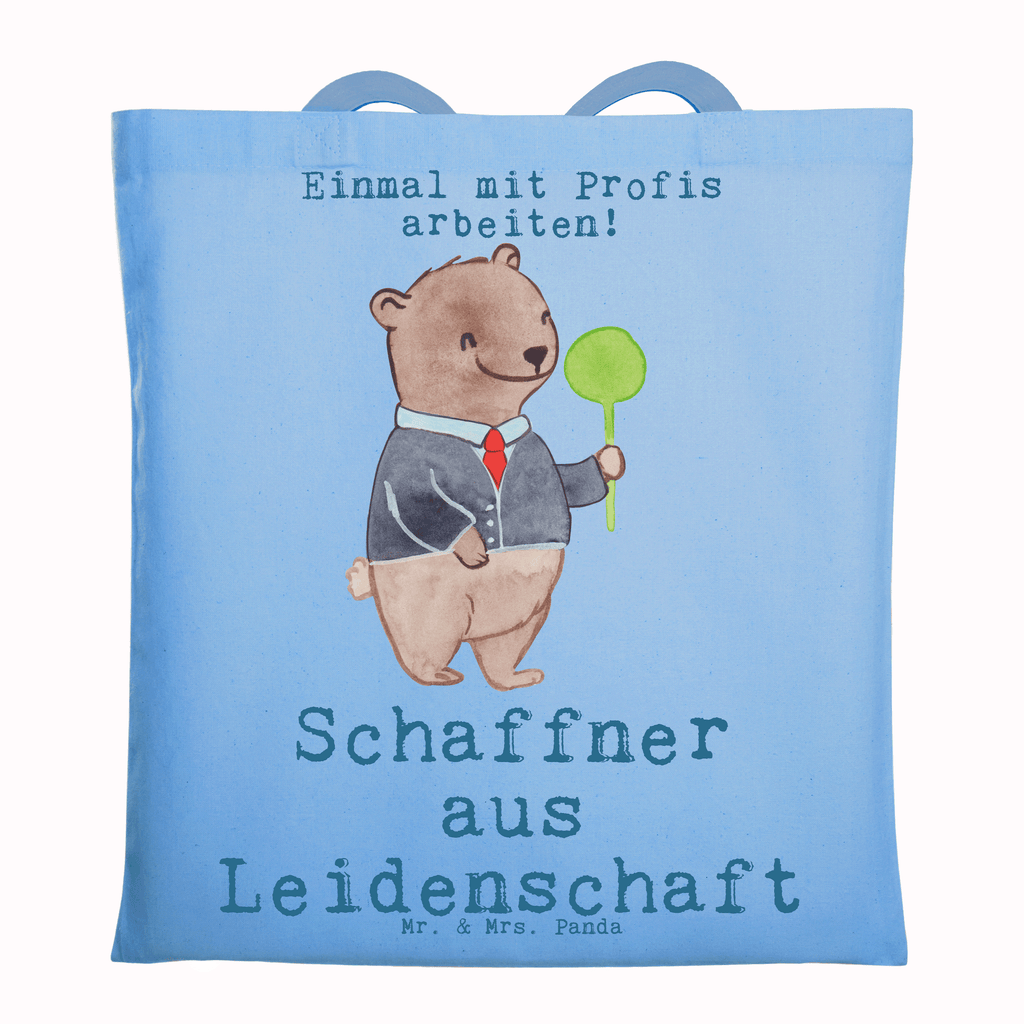 Tragetasche Schaffner aus Leidenschaft Beuteltasche, Beutel, Einkaufstasche, Jutebeutel, Stoffbeutel, Tasche, Shopper, Umhängetasche, Strandtasche, Schultertasche, Stofftasche, Tragetasche, Badetasche, Jutetasche, Einkaufstüte, Laptoptasche, Beruf, Ausbildung, Jubiläum, Abschied, Rente, Kollege, Kollegin, Geschenk, Schenken, Arbeitskollege, Mitarbeiter, Firma, Danke, Dankeschön