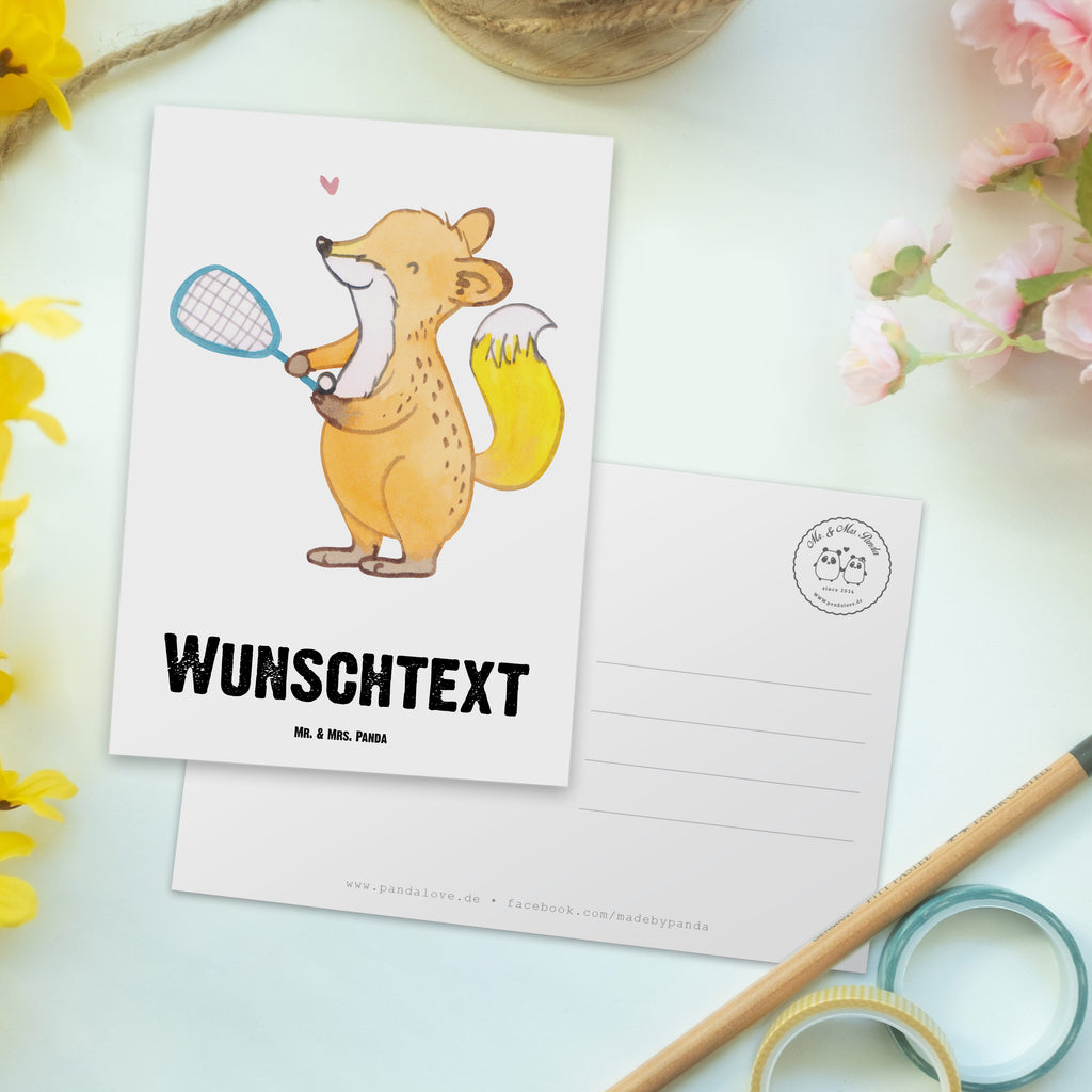 Personalisierte Postkarte Fuchs Squash spielen Postkarte mit Namen, Postkarte bedrucken, Postkarte mit Wunschtext, Postkarte personalisierbar, Geschenkkarte mit Namen, Grußkarte mit Namen, Karte mit Namen, Einladung mit Namen, Ansichtskarte mit Namen, Geschenkkarte mit Wunschtext, Grußkarte mit Wunschtext, Karte mit Wunschtext, Einladung mit Wunschtext, Ansichtskarte mit Wunschtext, Geschenk, Sport, Sportart, Hobby, Schenken, Danke, Dankeschön, Auszeichnung, Gewinn, Sportler, Squash spielen, Squashhalle, Ballsport