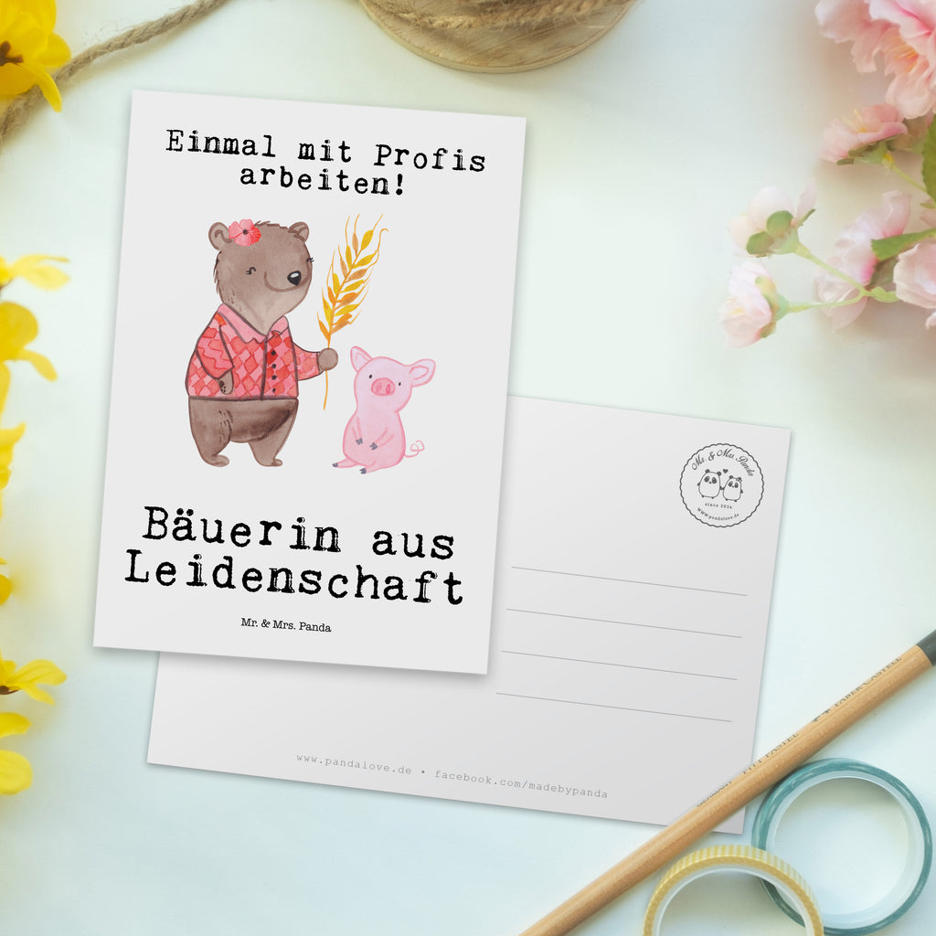 Postkarte Bäuerin aus Leidenschaft Postkarte, Karte, Geschenkkarte, Grußkarte, Einladung, Ansichtskarte, Geburtstagskarte, Einladungskarte, Dankeskarte, Ansichtskarten, Einladung Geburtstag, Einladungskarten Geburtstag, Beruf, Ausbildung, Jubiläum, Abschied, Rente, Kollege, Kollegin, Geschenk, Schenken, Arbeitskollege, Mitarbeiter, Firma, Danke, Dankeschön, Landwirtin, Bäuerin, Tierwirtin, Agronomin, Farmerin, Bauernhof