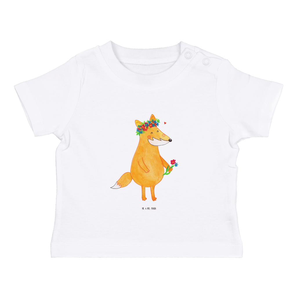 Organic Baby Shirt Fuchs Blumen Baby T-Shirt, Jungen Baby T-Shirt, Mädchen Baby T-Shirt, Shirt, Fuchs, Füchse, Fox, Liebe, Freundin, Fuchsmädchen, Blumenmädchen, Freundinnen, Liebesbeweis, Blume, Blumen, Motivation, Freude, ich, mich, Selbstliebe