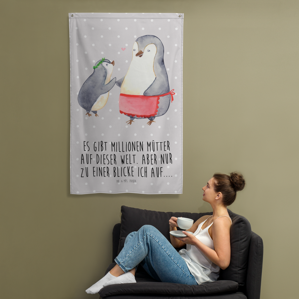 Wandteppich Pinguin mit Kind Wandbehang, Dekoration, Boho, Wandteppich, Wandtuch, Wanddeko, Tapisserie, Tapestry, Wandbild, Textil-Kunst, Schmuck-Wandbehang, Wand Deko, Kinderzimmer, Kinderzimmer Wand, Kinderzimmer Deko, Kinderzimmer Wanddeko, Familie, Vatertag, Muttertag, Bruder, Schwester, Mama, Papa, Oma, Opa, Geschenk, Mami, Mutti, Mutter, Geburststag