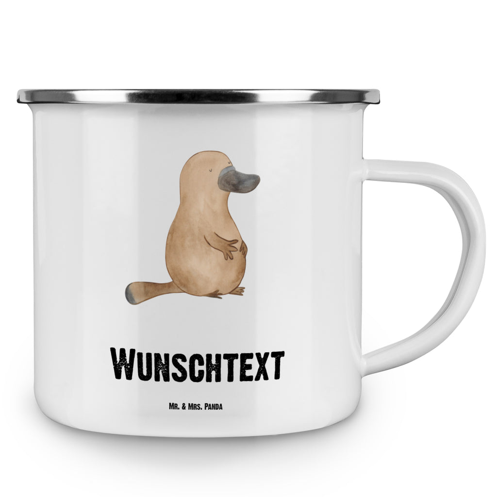 Personalisierte Emaille Tasse Schnabeltier mutig Emaille Tasse personalisiert, Emaille Tasse mit Namen, Campingtasse personalisiert, Namenstasse, Campingtasse bedrucken, Campinggeschirr personalsisert, tasse mit namen, personalisierte tassen, personalisierte tasse, tasse selbst gestalten, tasse bedrucken, tassen bedrucken, Meerestiere, Meer, Urlaub, Schnabeltier, Mut, mutig, Lebensweisheit, Schnabeltiere, Motivation, Training, Büro, Arbeit, Neuanfang, Neustart, Weltreise, Raodtrip