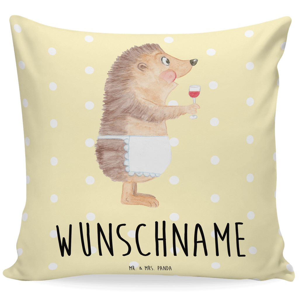 Personalisiertes Kissen Igel mit Wein Kissen, personalisiert, Name, Wunschname, bedrucken, Kopfkissen, Tiermotive, Gute Laune, lustige Sprüche, Tiere, Wein Spruch, Igel, Geschenk Weintrinker, Geschenk Weinliebhaber, Wein Deko, Weinglas, Rotwein, Weißwein, Wein trinken