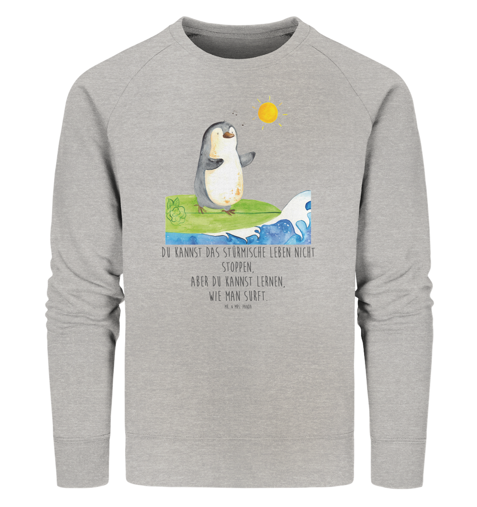 Organic Pullover Pinguin Surfer Pullover, Pullover Männer, Pullover Frauen, Sweatshirt, Sweatshirt Männer, Sweatshirt Frauen, Unisex, Pinguin, Pinguine, surfen, Surfer, Hawaii, Urlaub, Wellen, Wellen reiten, Portugal