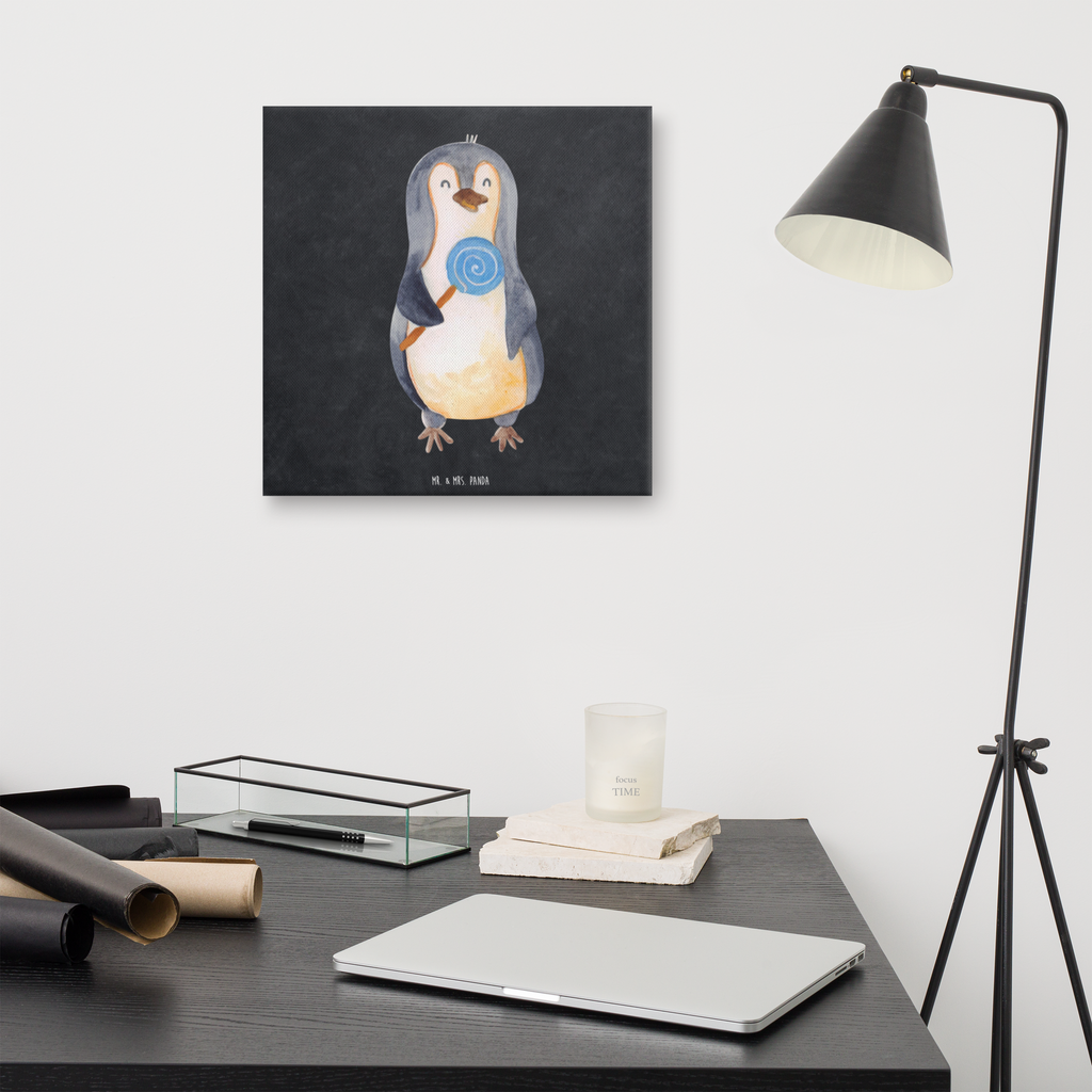 Leinwand Bild Pinguin Lolli Leinwand, Bild, Kunstdruck, Wanddeko, Dekoration, Pinguin, Pinguine, Lolli, Süßigkeiten, Blödsinn, Spruch, Rebell, Gauner, Ganove, Rabauke