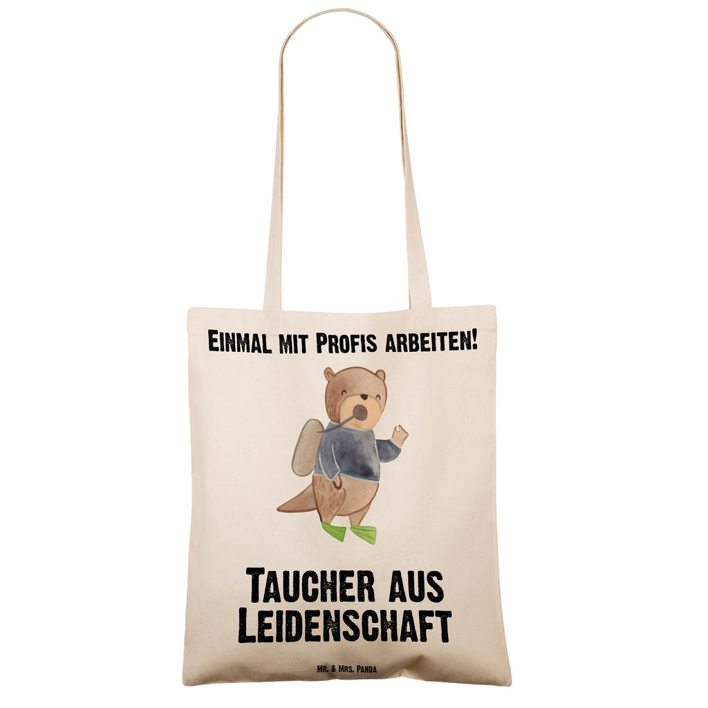 Tragetasche Taucher aus Leidenschaft Beuteltasche, Beutel, Einkaufstasche, Jutebeutel, Stoffbeutel, Tasche, Shopper, Umhängetasche, Strandtasche, Schultertasche, Stofftasche, Tragetasche, Badetasche, Jutetasche, Einkaufstüte, Laptoptasche, Beruf, Ausbildung, Jubiläum, Abschied, Rente, Kollege, Kollegin, Geschenk, Schenken, Arbeitskollege, Mitarbeiter, Firma, Danke, Dankeschön