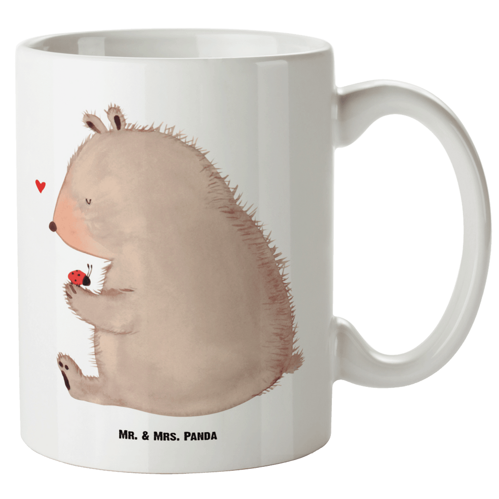 XL Tasse Bär mit Marienkäfer XL Tasse, Große Tasse, Grosse Kaffeetasse, XL Becher, XL Teetasse, spülmaschinenfest, Jumbo Tasse, Groß, Bär, Teddy, Teddybär, Marienkäfer, Liebe, Freiheit, Motivation, Das Leben ist schön