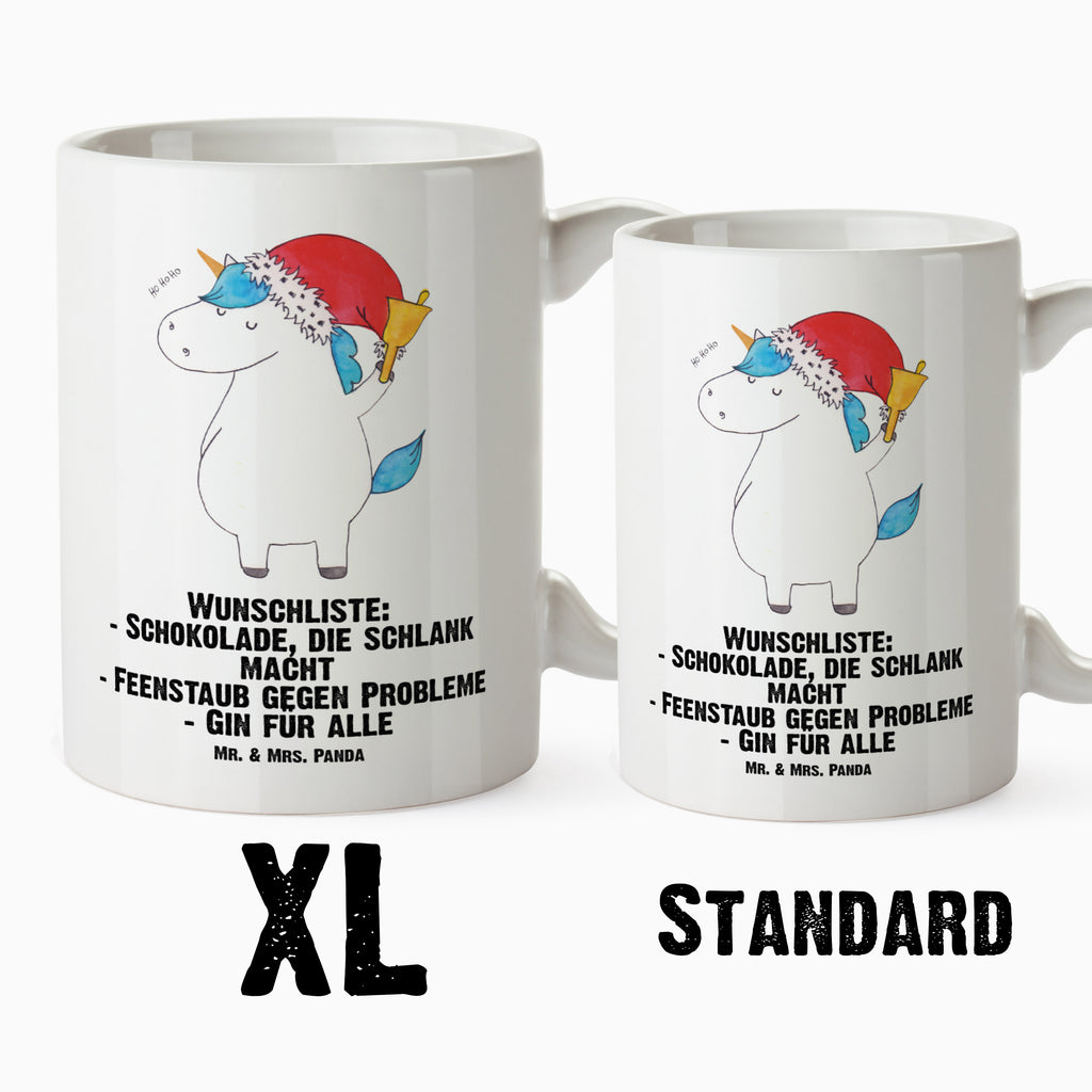 XL Tasse Einhorn Weihnachtsmann XL Tasse, Große Tasse, Grosse Kaffeetasse, XL Becher, XL Teetasse, spülmaschinenfest, Jumbo Tasse, Groß, Einhorn, Einhörner, Einhorn Deko, Pegasus, Unicorn, Gin, Schokolade, Schoki, Weihnachten, Weihnachtsmann, Nikolaus, Wunschzettel, Wunschliste, Feenstaub