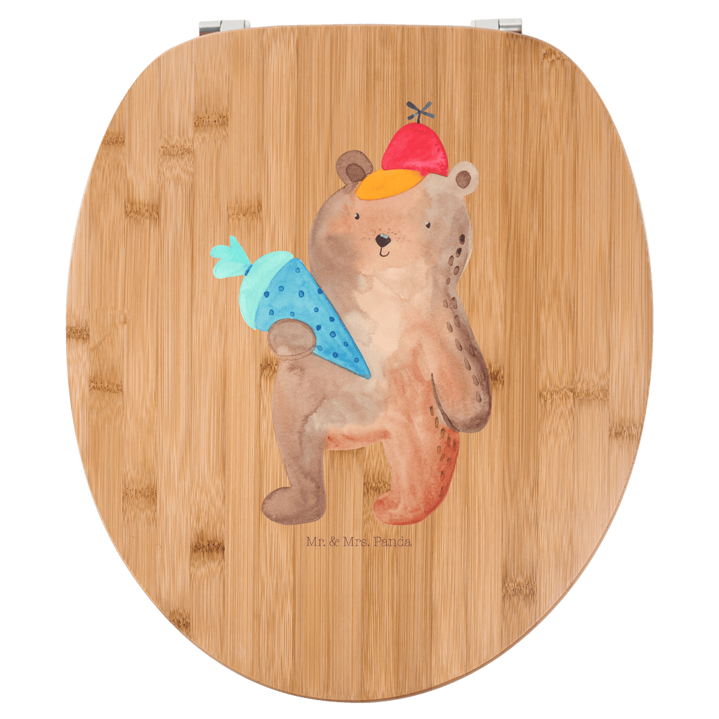 Motiv WC Sitz Bär Schultüte Klobrille, Klodeckel, Toilettendeckel, WC-Sitz, Toilette, Bär, Teddy, Teddybär, Bär Motiv, Schultüte, Erster Schultag Geschenk, Einschulung Geschenk, Schule Geschenk, Grundschule, Schulanfang, Schulbeginn