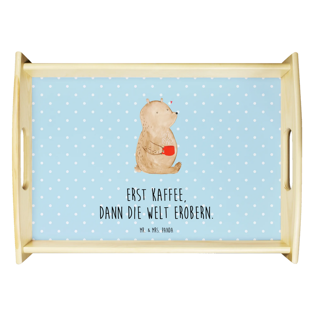 Serviertablett Bär Kaffee Serviertablett, Tablett, Holztablett, Küchentablett, Dekotablett, Frühstückstablett, Bär, Teddy, Teddybär, Kaffee, Coffee, Bären, guten Morgen, Morgenroutine, Welt erobern, Welt retten, Motivation