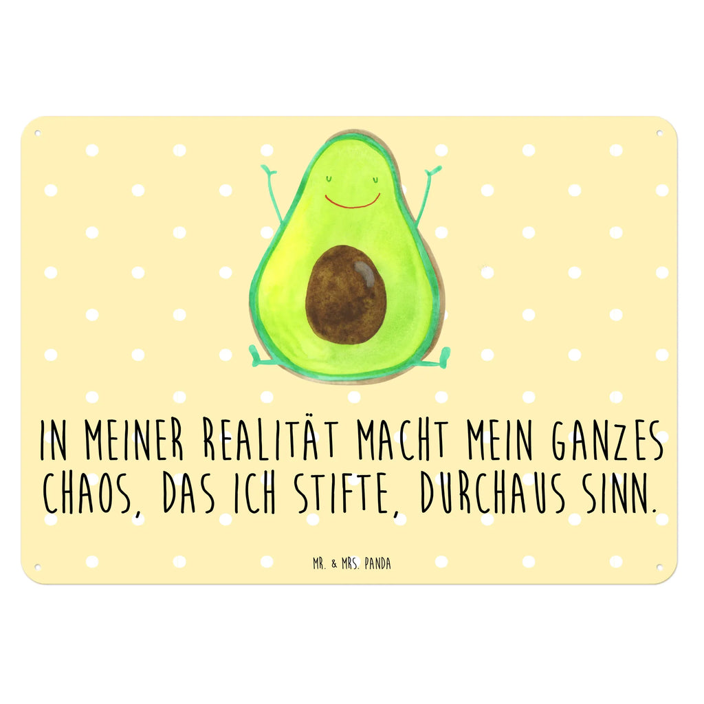 Blechschild Avocado Glücklich Blechschild, Metallschild, Geschenk Schild, Schild, Magnet-Metall-Schild, Deko Schild, Wandschild, Wand-Dekoration, Türschild, Avocado, Veggie, Vegan, Gesund, Chaos