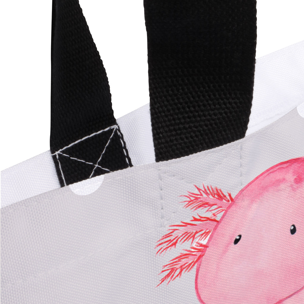 Shopper Axolotl null Beutel, Einkaufstasche, Tasche, Strandtasche, Einkaufsbeutel, Shopper, Schultasche, Freizeittasche, Tragebeutel, Schulbeutel, Alltagstasche, Axolotl, Molch, Axolot, vergnügt, fröhlich, zufrieden, Lebensstil, Weisheit, Lebensweisheit, Liebe, Freundin