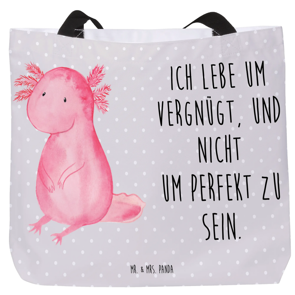 Shopper Axolotl null Beutel, Einkaufstasche, Tasche, Strandtasche, Einkaufsbeutel, Shopper, Schultasche, Freizeittasche, Tragebeutel, Schulbeutel, Alltagstasche, Axolotl, Molch, Axolot, vergnügt, fröhlich, zufrieden, Lebensstil, Weisheit, Lebensweisheit, Liebe, Freundin