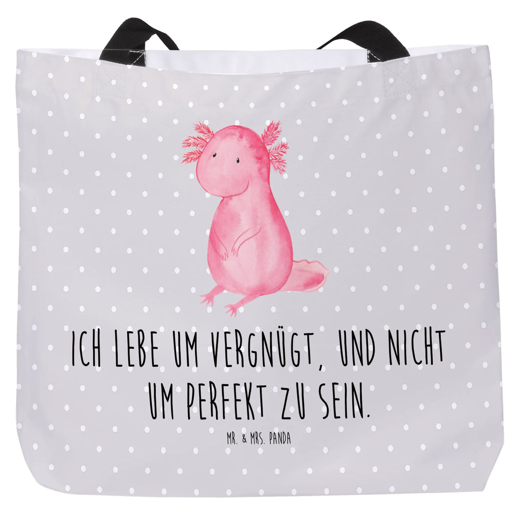 Shopper Axolotl null Beutel, Einkaufstasche, Tasche, Strandtasche, Einkaufsbeutel, Shopper, Schultasche, Freizeittasche, Tragebeutel, Schulbeutel, Alltagstasche, Axolotl, Molch, Axolot, vergnügt, fröhlich, zufrieden, Lebensstil, Weisheit, Lebensweisheit, Liebe, Freundin