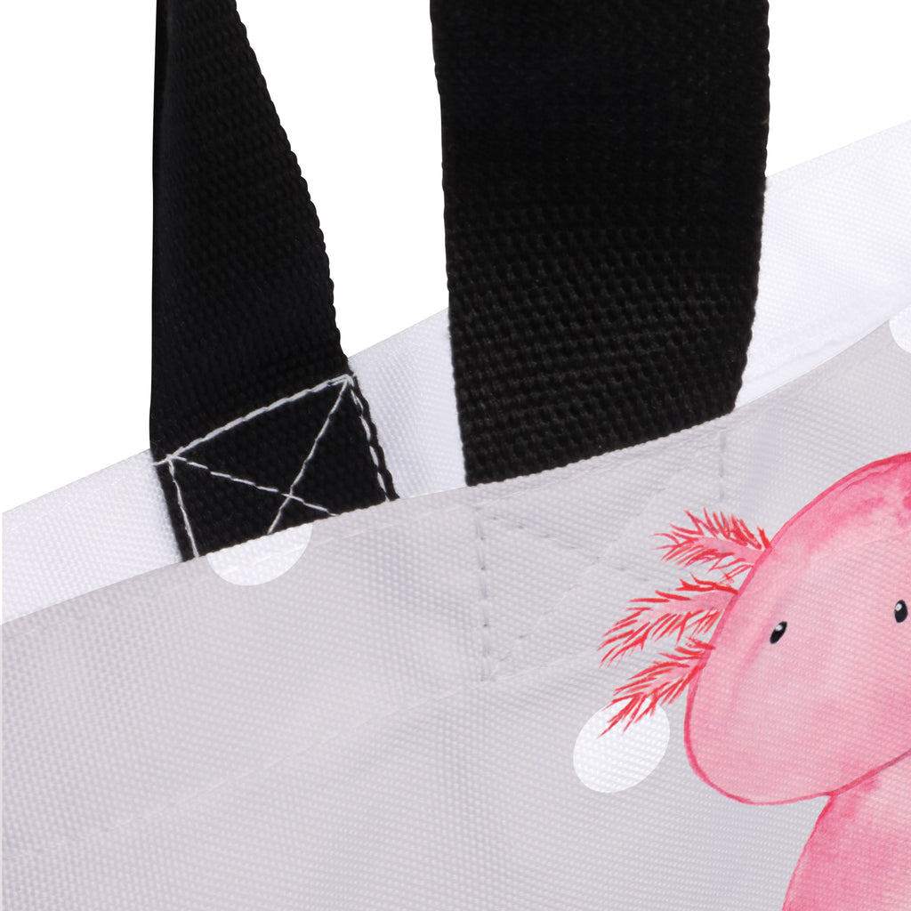 Shopper Axolotl null Beutel, Einkaufstasche, Tasche, Strandtasche, Einkaufsbeutel, Shopper, Schultasche, Freizeittasche, Tragebeutel, Schulbeutel, Alltagstasche, Axolotl, Molch, Axolot, vergnügt, fröhlich, zufrieden, Lebensstil, Weisheit, Lebensweisheit, Liebe, Freundin