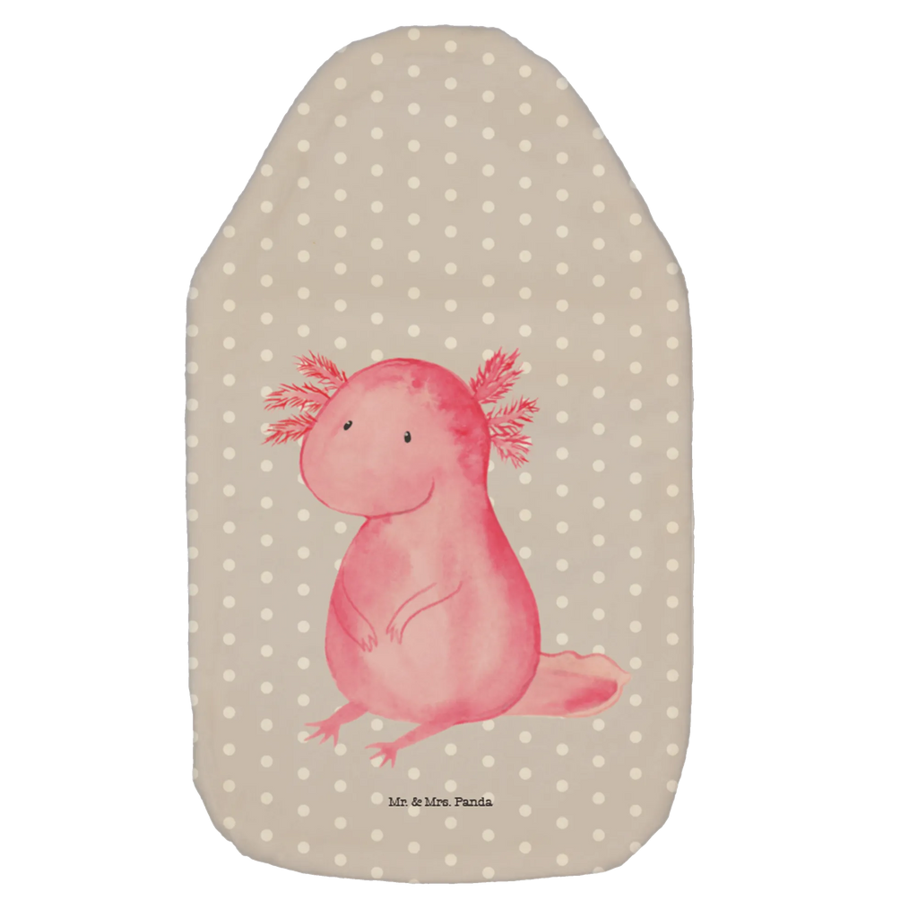 Wärmflasche Axolotl null Wärmekissen, Kinderwärmflasche, Körnerkissen, Wärmflaschenbezug, Wärmflasche mit Bezug, Wärmflasche, Bettflasche, Kleine Wärmflasche, Axolotl, Molch, Axolot, vergnügt, fröhlich, zufrieden, Lebensstil, Weisheit, Lebensweisheit, Liebe, Freundin