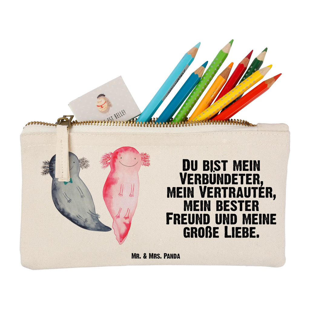 Schminktasche Axolotl Freundin Schminktasche, Kosmetiktasche, Kosmetikbeutel, Stiftemäppchen, Etui, Federmappe, Makeup, XXL, Schminketui, Kosmetiketui, Schlamperetui, Axolotl, Molch, Axolot, Schwanzlurch, Lurch, Lurche, Liebe, große Liebe, Liebesbeweis, Freund, Verlobter, Ehemann, Jahrestag, Valentinstag