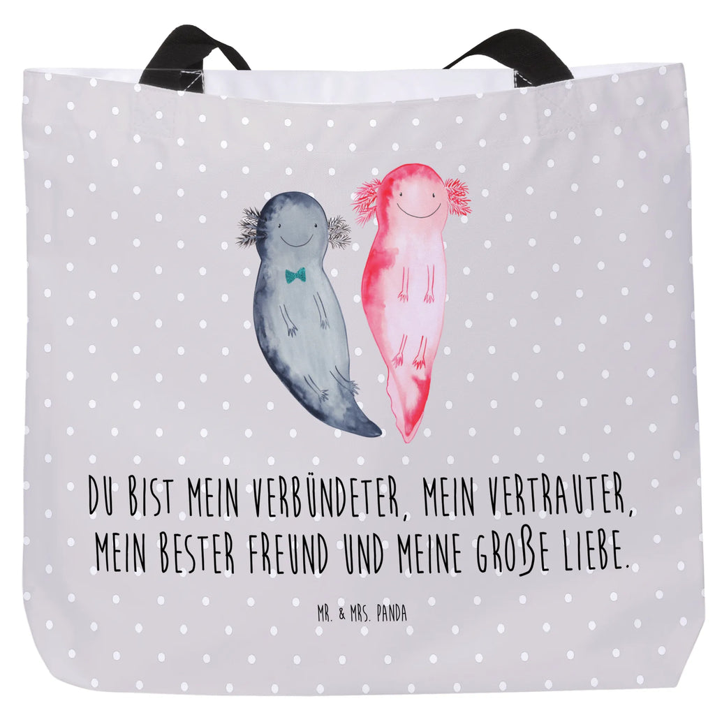 Shopper Axolotl Freundin Beutel, Einkaufstasche, Tasche, Strandtasche, Einkaufsbeutel, Shopper, Schultasche, Freizeittasche, Tragebeutel, Schulbeutel, Alltagstasche, Axolotl, Molch, Axolot, Schwanzlurch, Lurch, Lurche, Liebe, große Liebe, Liebesbeweis, Freund, Verlobter, Ehemann, Jahrestag, Valentinstag