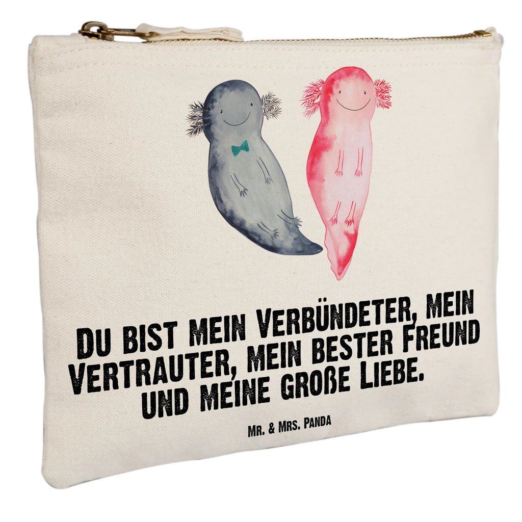 Schminktasche Axolotl Freundin Schminktasche, Kosmetiktasche, Kosmetikbeutel, Stiftemäppchen, Etui, Federmappe, Makeup, XXL, Schminketui, Kosmetiketui, Schlamperetui, Axolotl, Molch, Axolot, Schwanzlurch, Lurch, Lurche, Liebe, große Liebe, Liebesbeweis, Freund, Verlobter, Ehemann, Jahrestag, Valentinstag