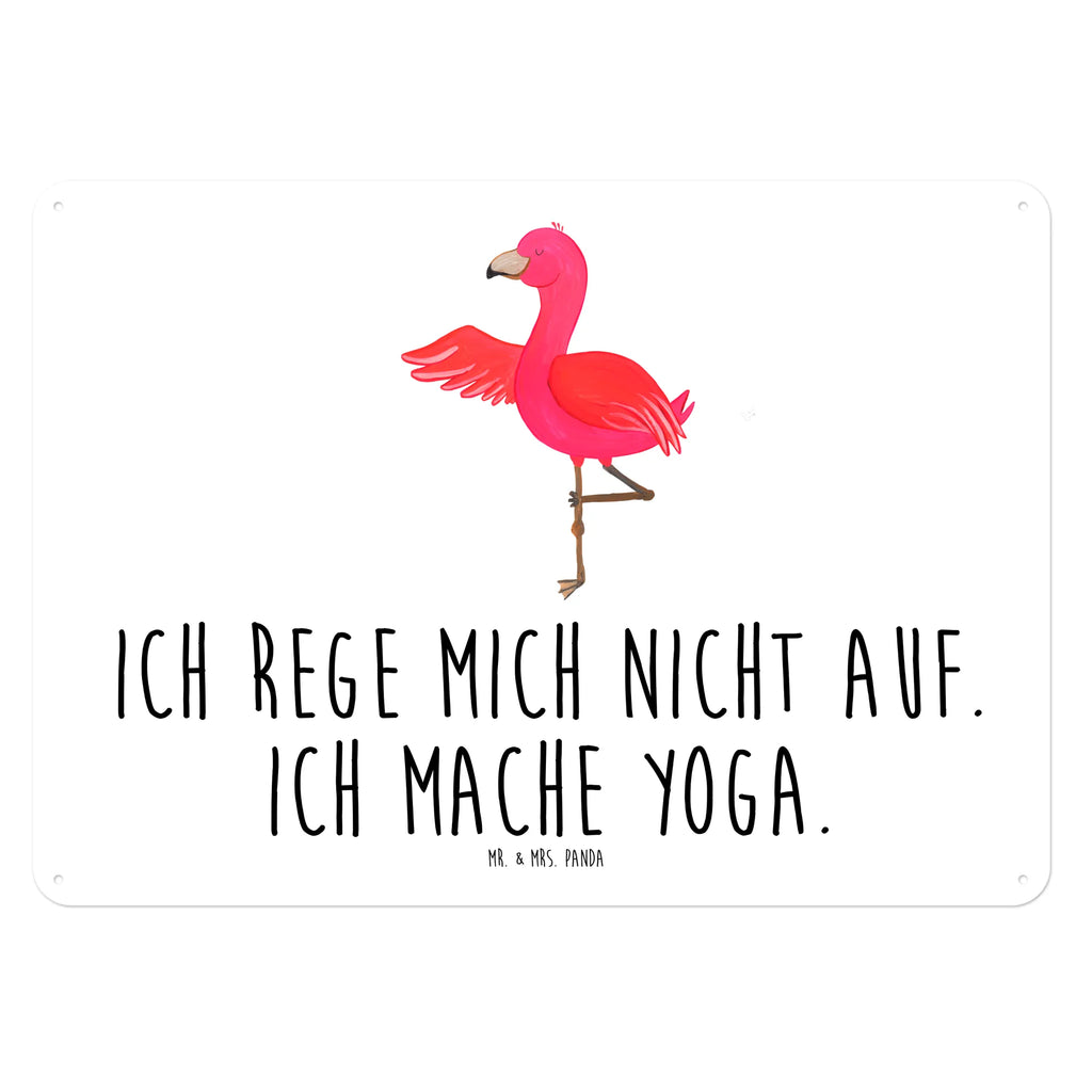 Blechschild Flamingo Yoga Blechschild, Metallschild, Geschenk Schild, Schild, Magnet-Metall-Schild, Deko Schild, Wandschild, Wand-Dekoration, Türschild, Flamingo, Vogel, Yoga, Namaste, Achtsamkeit, Yoga-Übung, Entspannung, Ärger, Aufregen, Tiefenentspannung