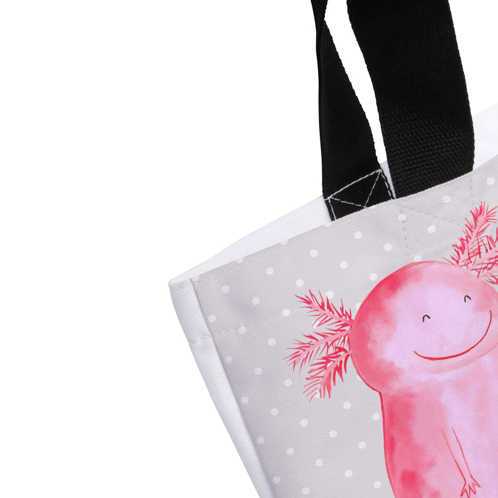 Shopper Axolotl Glücklich Beutel, Einkaufstasche, Tasche, Strandtasche, Einkaufsbeutel, Shopper, Schultasche, Freizeittasche, Tragebeutel, Schulbeutel, Alltagstasche, Axolotl, Molch, Axolot, Schwanzlurch, Lurch, Lurche, Motivation, gute Laune