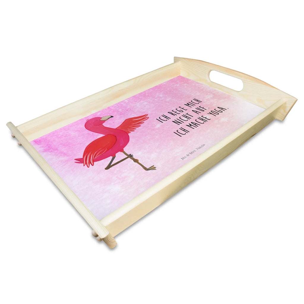 Serviertablett Flamingo Yoga Serviertablett, Tablett, Holztablett, Küchentablett, Dekotablett, Frühstückstablett, Flamingo, Vogel, Yoga, Namaste, Achtsamkeit, Yoga-Übung, Entspannung, Ärger, Aufregen, Tiefenentspannung