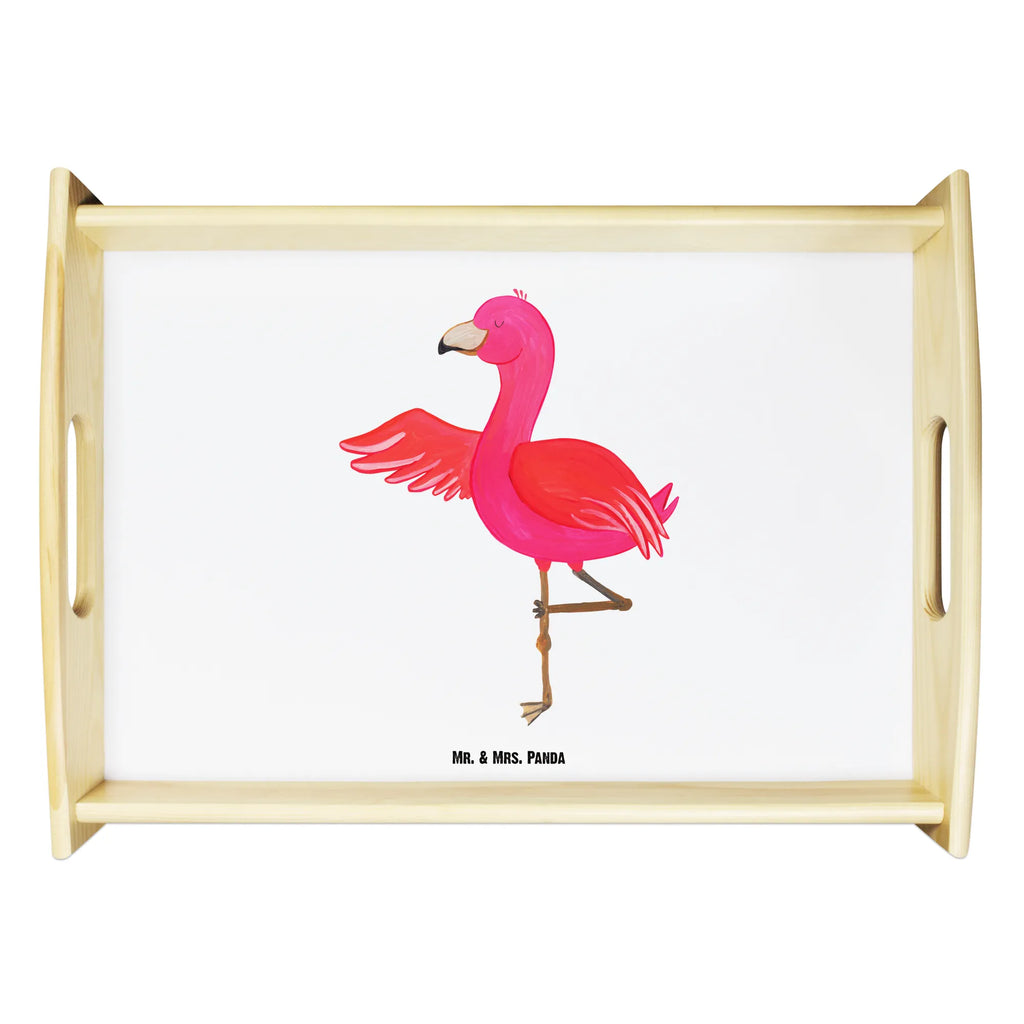 Serviertablett Flamingo Yoga Serviertablett, Tablett, Holztablett, Küchentablett, Dekotablett, Frühstückstablett, Flamingo, Vogel, Yoga, Namaste, Achtsamkeit, Yoga-Übung, Entspannung, Ärger, Aufregen, Tiefenentspannung