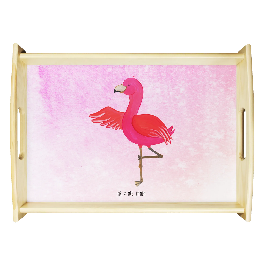 Serviertablett Flamingo Yoga Serviertablett, Tablett, Holztablett, Küchentablett, Dekotablett, Frühstückstablett, Flamingo, Vogel, Yoga, Namaste, Achtsamkeit, Yoga-Übung, Entspannung, Ärger, Aufregen, Tiefenentspannung