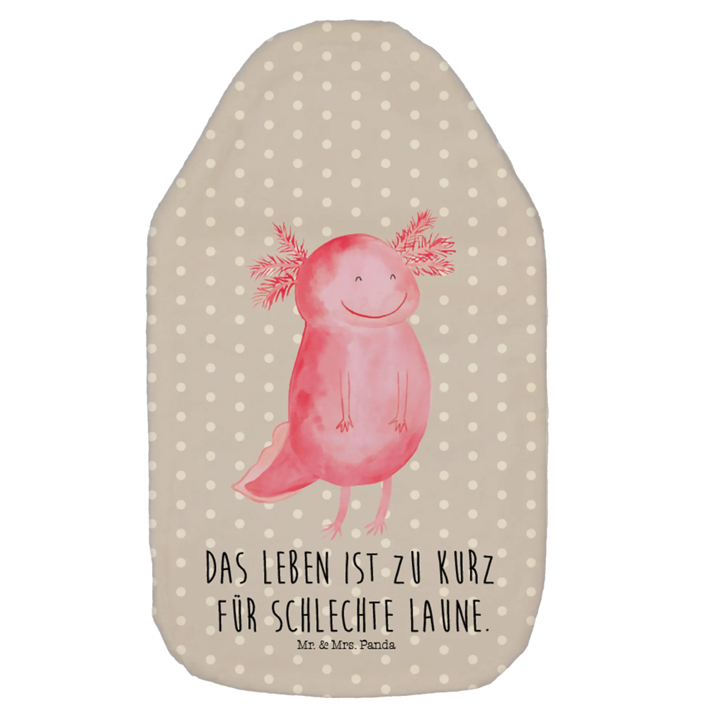 Wärmflasche Axolotl Glücklich Wärmekissen, Kinderwärmflasche, Körnerkissen, Wärmflaschenbezug, Wärmflasche mit Bezug, Wärmflasche, Bettflasche, Kleine Wärmflasche, Axolotl, Molch, Axolot, Schwanzlurch, Lurch, Lurche, Motivation, gute Laune