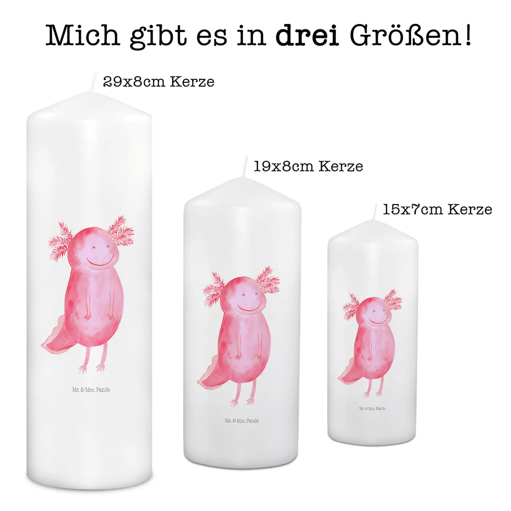 Kerze Axolotl glücklich Kerze, Taufkerze, Kommunionskerze, Geburtstagskerze, Geschenk Kerze, Taufgeschenk Kerze, Kerze mit Druck, Besondere Kerze, Geschenkidee Kerze, Kerze für Kommunion, Geburtstag Kerze, Kommunion Kerze, Axolotl, Molch, Axolot, Schwanzlurch, Lurch, Lurche, Motivation, gute Laune