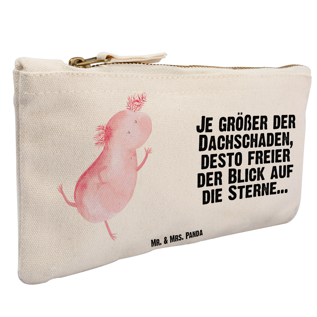 Schminktasche Axolotl Tanzen Schminktasche, Kosmetiktasche, Kosmetikbeutel, Stiftemäppchen, Etui, Federmappe, Makeup, XXL, Schminketui, Kosmetiketui, Schlamperetui, Axolotl, Molch, Axolot, Schwanzlurch, Lurch, Lurche, Dachschaden, Sterne, verrückt, Freundin, beste Freundin