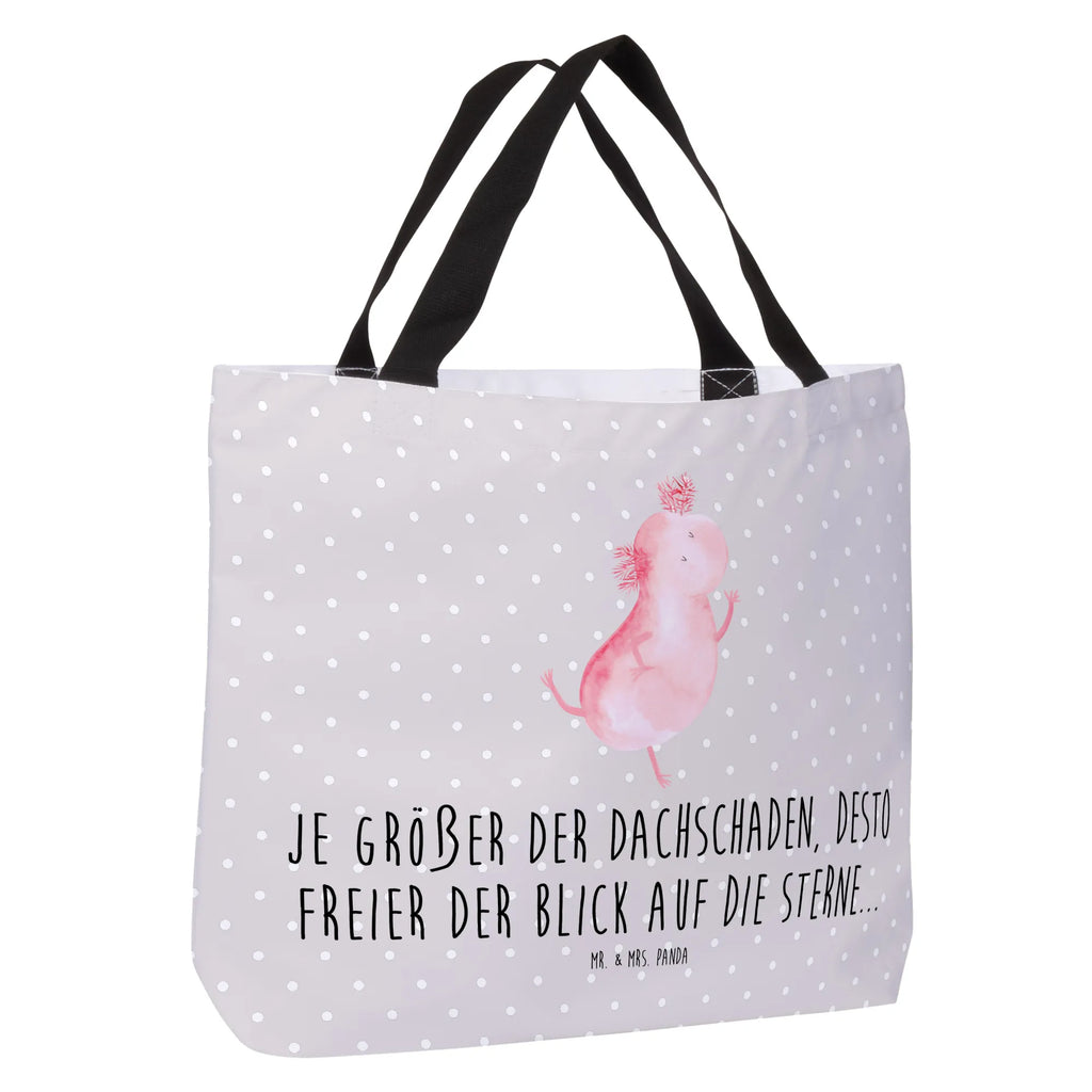 Shopper Axolotl Tanzen Beutel, Einkaufstasche, Tasche, Strandtasche, Einkaufsbeutel, Shopper, Schultasche, Freizeittasche, Tragebeutel, Schulbeutel, Alltagstasche, Axolotl, Molch, Axolot, Schwanzlurch, Lurch, Lurche, Dachschaden, Sterne, verrückt, Freundin, beste Freundin