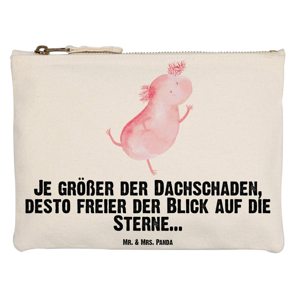 Schminktasche Axolotl Tanzen Schminktasche, Kosmetiktasche, Kosmetikbeutel, Stiftemäppchen, Etui, Federmappe, Makeup, XXL, Schminketui, Kosmetiketui, Schlamperetui, Axolotl, Molch, Axolot, Schwanzlurch, Lurch, Lurche, Dachschaden, Sterne, verrückt, Freundin, beste Freundin