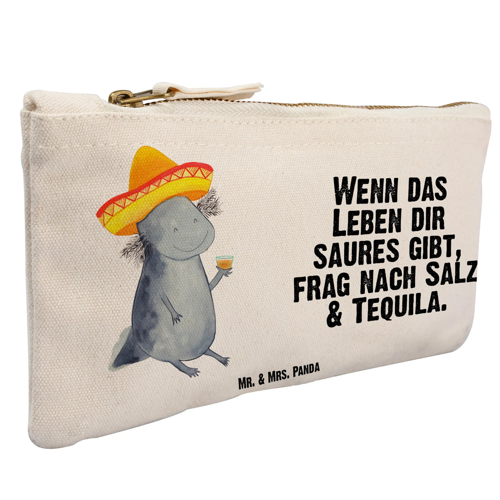 Schminktasche Axolotl Tequila Schminktasche, Kosmetiktasche, Kosmetikbeutel, Stiftemäppchen, Etui, Federmappe, Makeup, XXL, Schminketui, Kosmetiketui, Schlamperetui, Axolotl, Molch, Mexico, Mexiko, Sombrero, Zitrone, Tequila, Motivation, Spruch, Schwanzlurch, Lurch, Lurche, Axolot, Feuerdrache, Feuersalamander