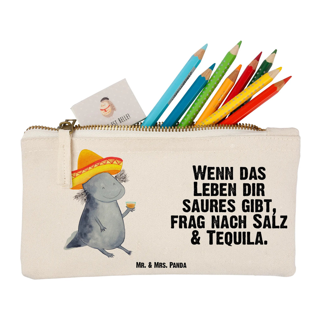 Schminktasche Axolotl Tequila Schminktasche, Kosmetiktasche, Kosmetikbeutel, Stiftemäppchen, Etui, Federmappe, Makeup, XXL, Schminketui, Kosmetiketui, Schlamperetui, Axolotl, Molch, Mexico, Mexiko, Sombrero, Zitrone, Tequila, Motivation, Spruch, Schwanzlurch, Lurch, Lurche, Axolot, Feuerdrache, Feuersalamander