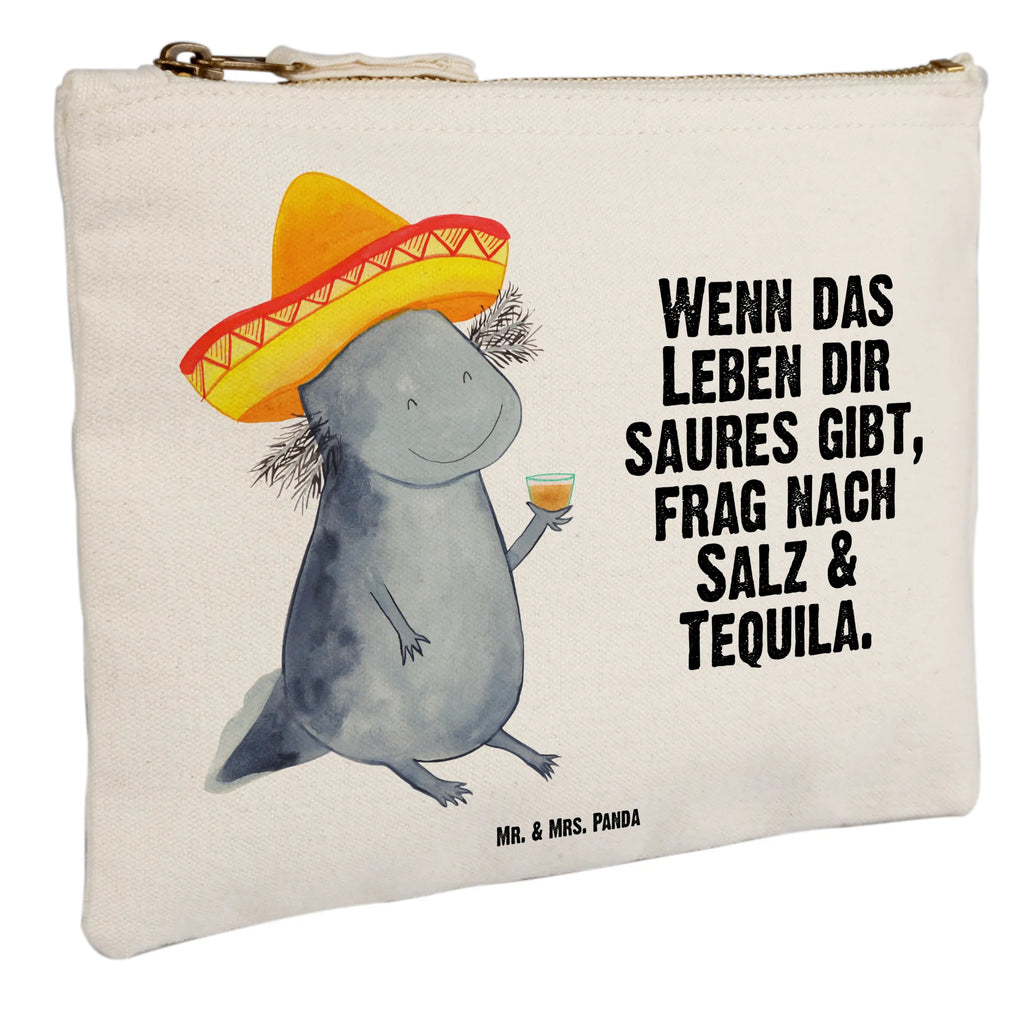 Schminktasche Axolotl Tequila Schminktasche, Kosmetiktasche, Kosmetikbeutel, Stiftemäppchen, Etui, Federmappe, Makeup, XXL, Schminketui, Kosmetiketui, Schlamperetui, Axolotl, Molch, Mexico, Mexiko, Sombrero, Zitrone, Tequila, Motivation, Spruch, Schwanzlurch, Lurch, Lurche, Axolot, Feuerdrache, Feuersalamander