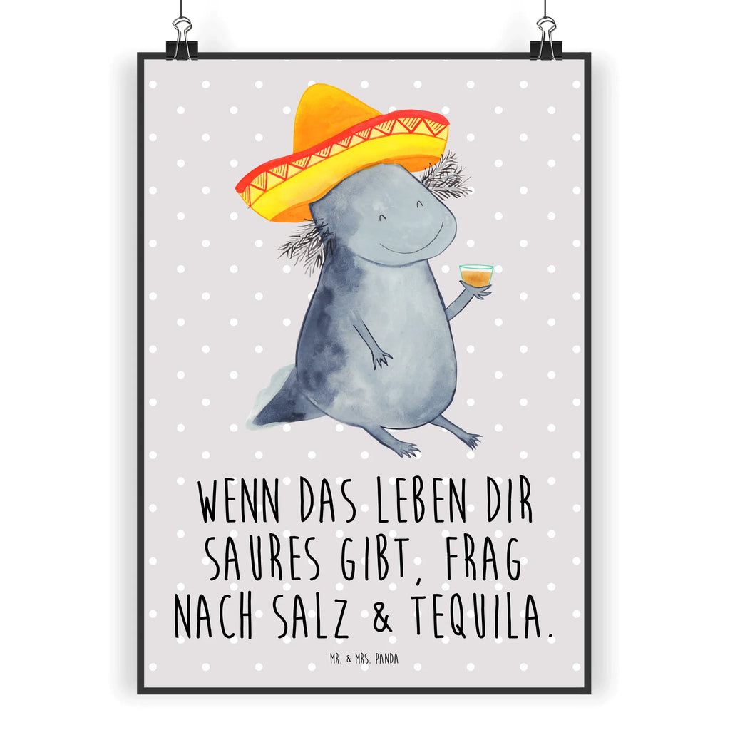 Poster Axolotl Tequila Poster, Wandposter, Bild, Wanddeko, Küchenposter, Kinderposter, Wanddeko Bild, Raumdekoration, Wanddekoration, Handgemaltes Poster, Mr. & Mrs. Panda Poster, Designposter, Kunstdruck, Posterdruck, Axolotl, Molch, Mexico, Mexiko, Sombrero, Zitrone, Tequila, Motivation, Spruch, Schwanzlurch, Lurch, Lurche, Axolot, Feuerdrache, Feuersalamander