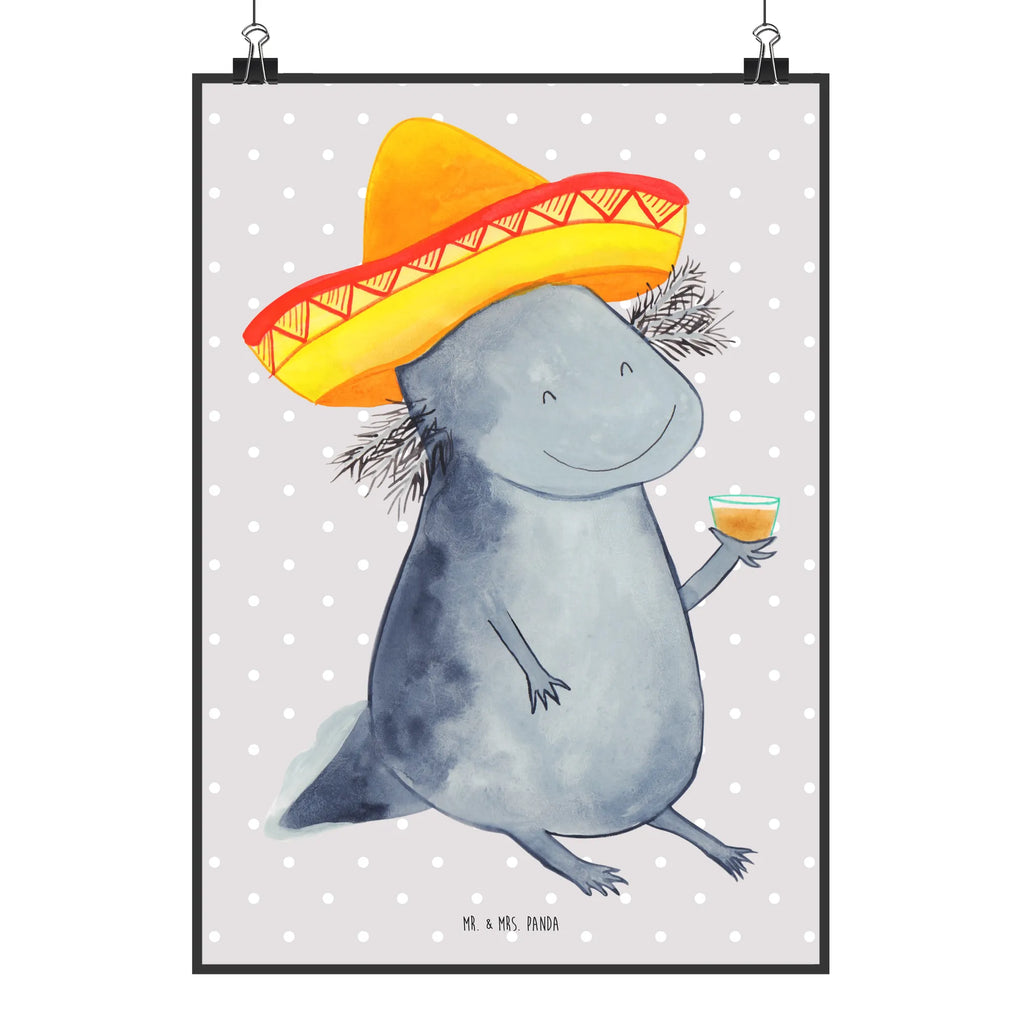 Poster Axolotl Tequila Poster, Wandposter, Bild, Wanddeko, Küchenposter, Kinderposter, Wanddeko Bild, Raumdekoration, Wanddekoration, Handgemaltes Poster, Mr. & Mrs. Panda Poster, Designposter, Kunstdruck, Posterdruck, Axolotl, Molch, Mexico, Mexiko, Sombrero, Zitrone, Tequila, Motivation, Spruch, Schwanzlurch, Lurch, Lurche, Axolot, Feuerdrache, Feuersalamander