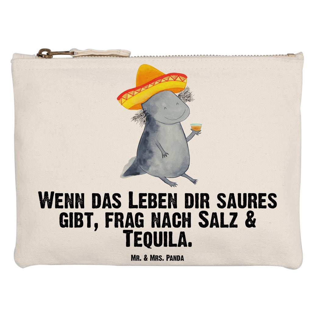 Schminktasche Axolotl Tequila Schminktasche, Kosmetiktasche, Kosmetikbeutel, Stiftemäppchen, Etui, Federmappe, Makeup, XXL, Schminketui, Kosmetiketui, Schlamperetui, Axolotl, Molch, Mexico, Mexiko, Sombrero, Zitrone, Tequila, Motivation, Spruch, Schwanzlurch, Lurch, Lurche, Axolot, Feuerdrache, Feuersalamander