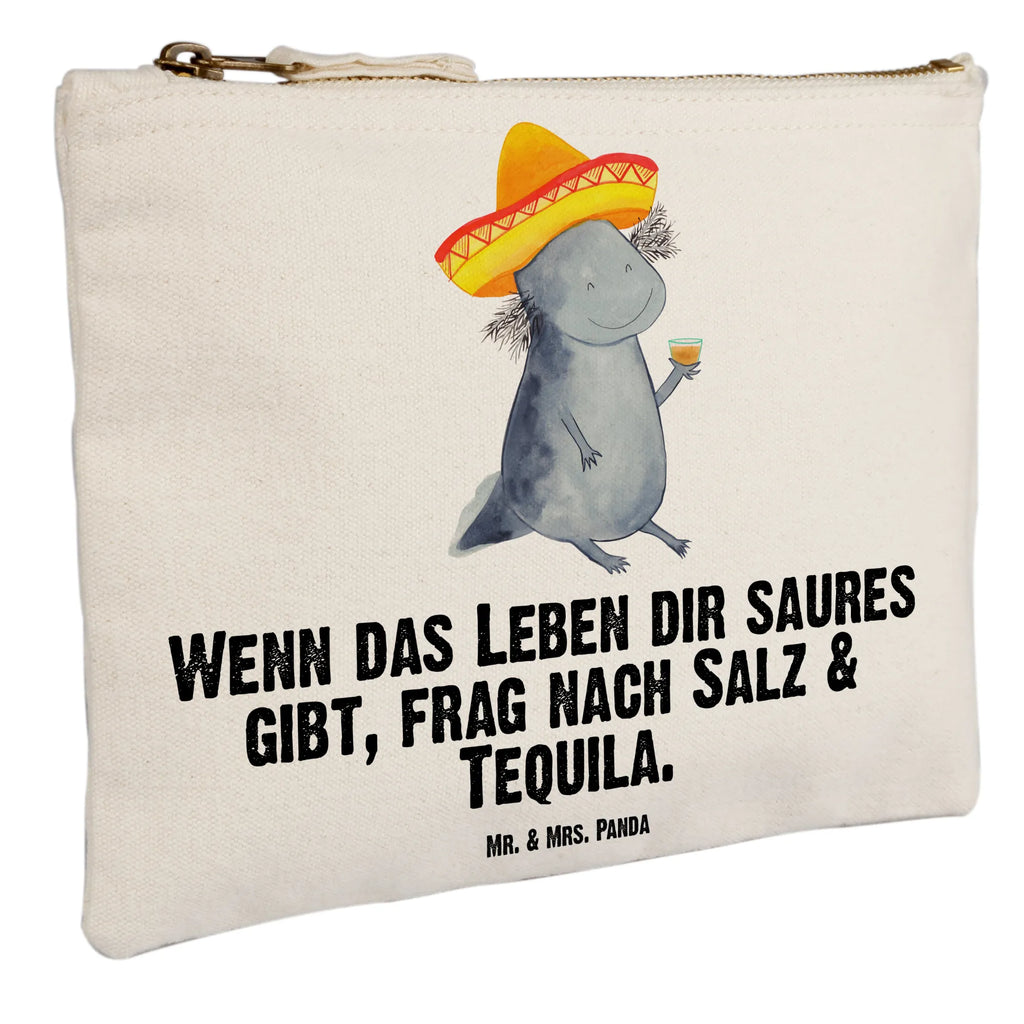 Schminktasche Axolotl Tequila Schminktasche, Kosmetiktasche, Kosmetikbeutel, Stiftemäppchen, Etui, Federmappe, Makeup, XXL, Schminketui, Kosmetiketui, Schlamperetui, Axolotl, Molch, Mexico, Mexiko, Sombrero, Zitrone, Tequila, Motivation, Spruch, Schwanzlurch, Lurch, Lurche, Axolot, Feuerdrache, Feuersalamander