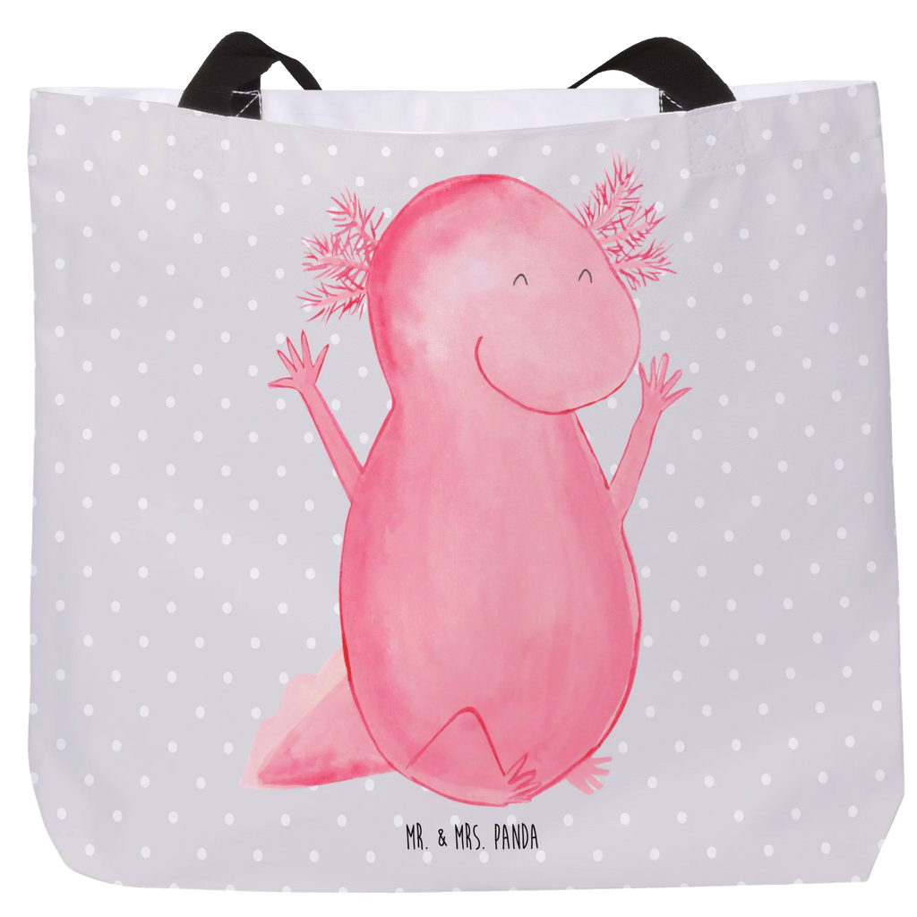 Shopper Axolotl Hurra Beutel, Einkaufstasche, Tasche, Strandtasche, Einkaufsbeutel, Shopper, Schultasche, Freizeittasche, Tragebeutel, Schulbeutel, Alltagstasche, Axolotl, Molch, Axolot, Schwanzlurch, Lurch, Lurche, fröhlich, Spaß, Freude, Motivation, Zufriedenheit