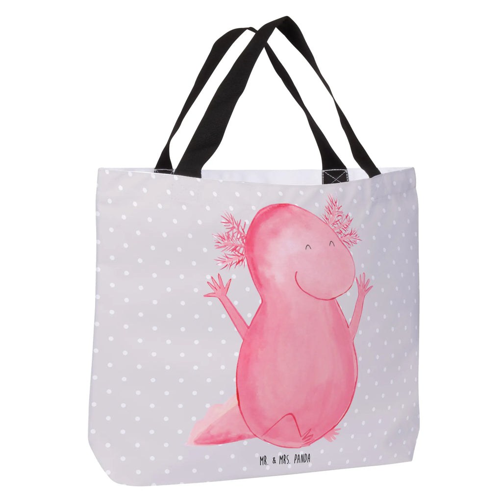 Shopper Axolotl Hurra Beutel, Einkaufstasche, Tasche, Strandtasche, Einkaufsbeutel, Shopper, Schultasche, Freizeittasche, Tragebeutel, Schulbeutel, Alltagstasche, Axolotl, Molch, Axolot, Schwanzlurch, Lurch, Lurche, fröhlich, Spaß, Freude, Motivation, Zufriedenheit